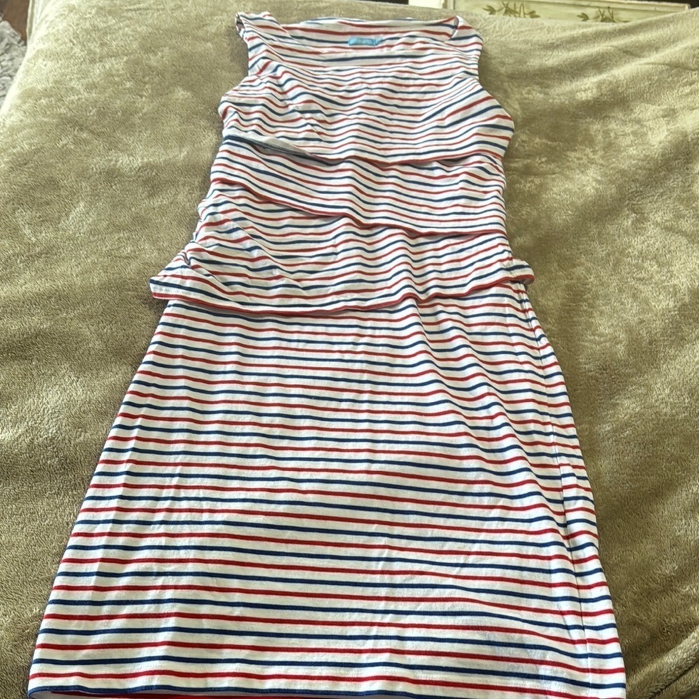 J.‎ McLaughlin Nicola Cotton Blend Striped Sleeveless Mini Dress - Picture 2 of 12